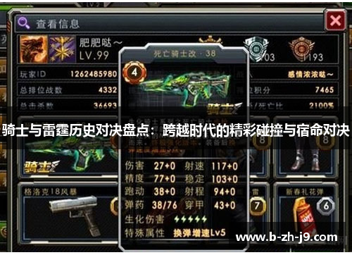 骑士与雷霆历史对决盘点：跨越时代的精彩碰撞与宿命对决